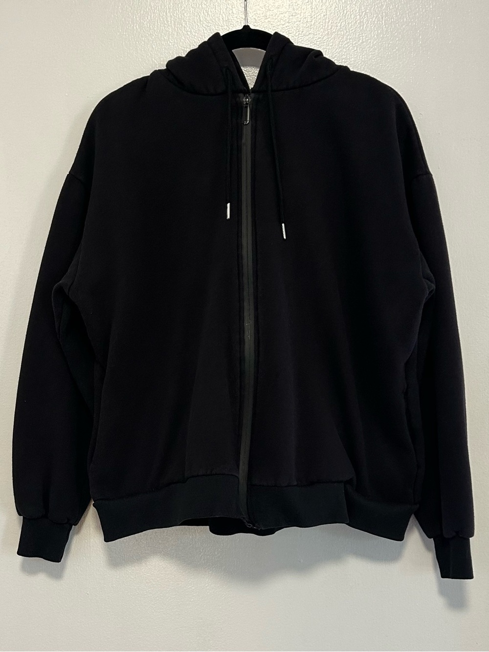Black Zip-Up Hoodie Sweatshirt